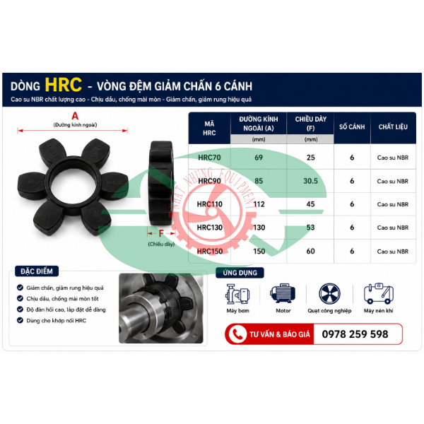 kích thước cao su HCR